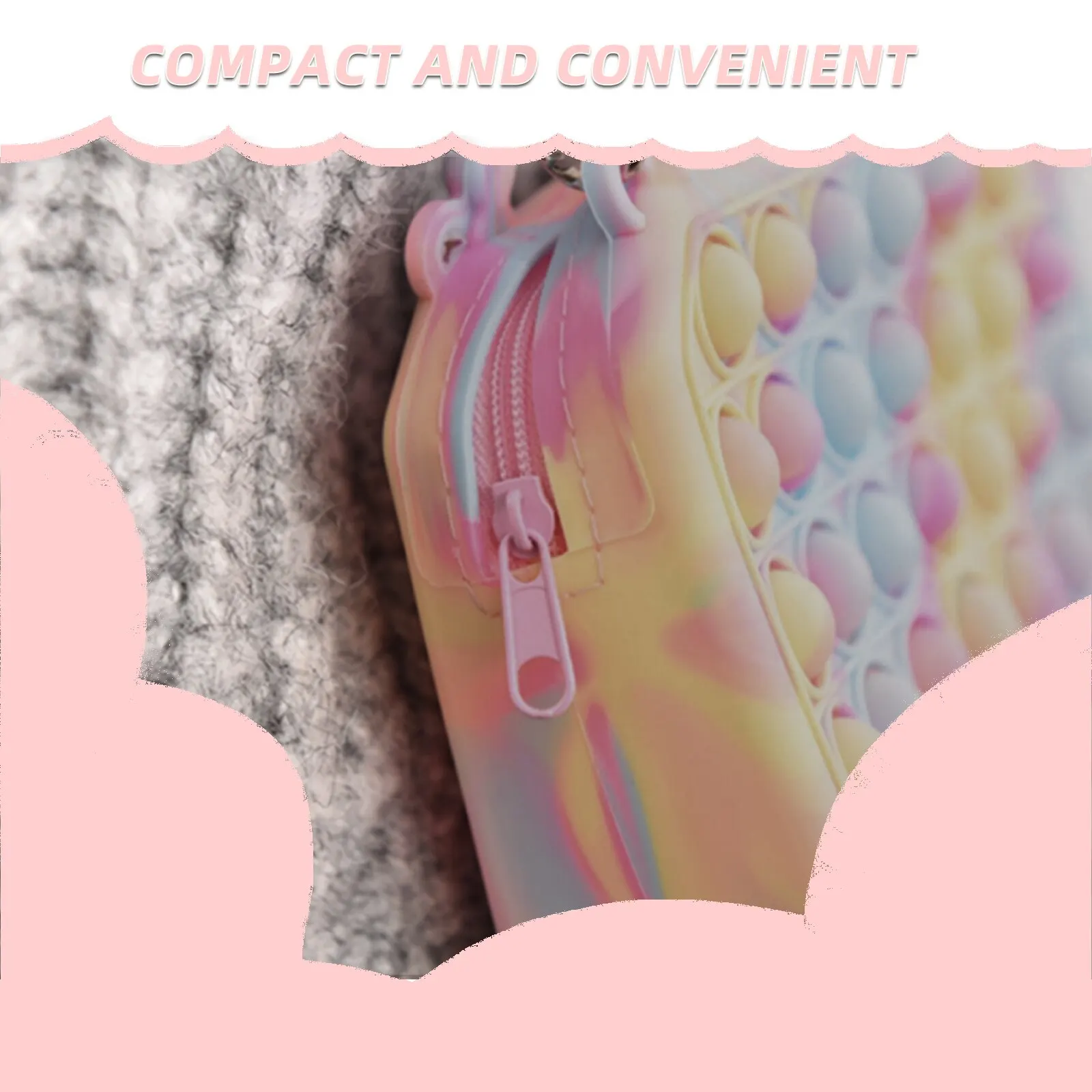 Silicone Push Bubble Crossbody Bag Fidget Toy Sensory Reliever Stress Adults Kids Handbag Coin Pouch Purse Gifts Birthday Gift