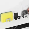 Metal Self Adhesive Hook Sink Sponge Storage Holder Kitchen Holder Stainless Steel Sink Lid Dish Rack Kitchen Wire Rag Organizer 5