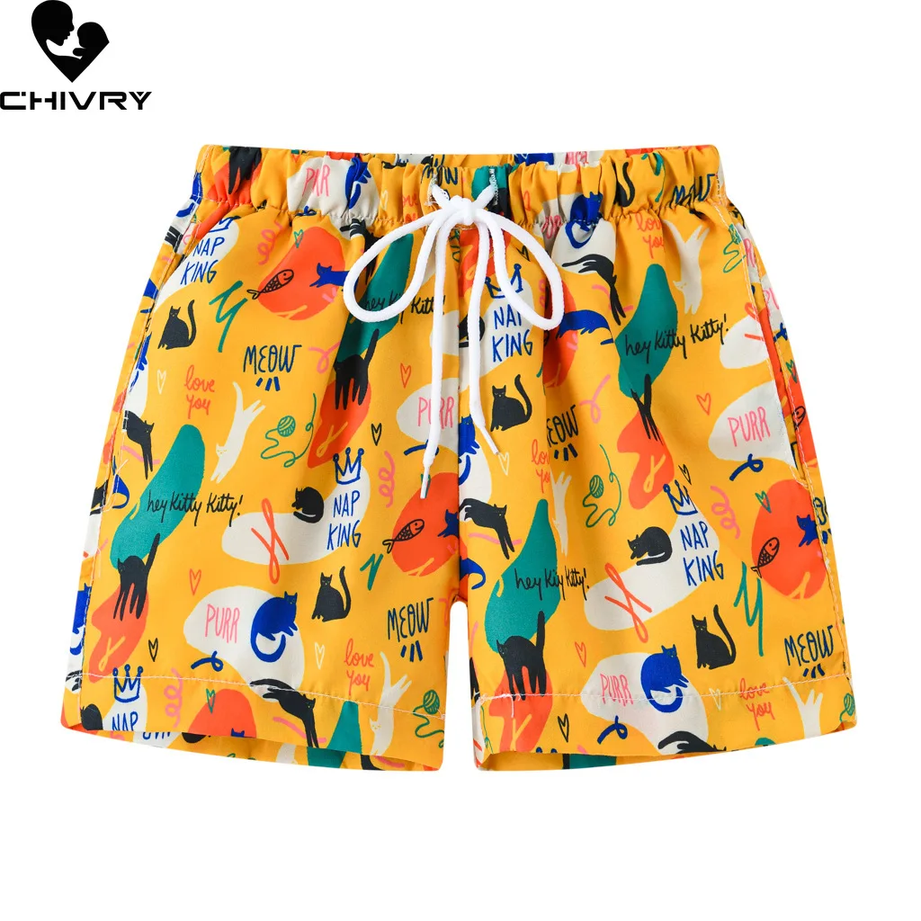 Kids Summer Swim Shorts Baby Boys Girls Swimwear Toddler Kids Fashion Print Swimwear Swimsuit Beach Short Pants Casual Clothes
