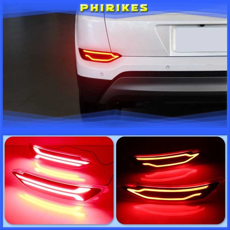 

2PCS Car LED Reflector Light For Hyundai tucson 2015 - 2018 Rear Fog Lamp Rear Bumper Light Signal Brake Light