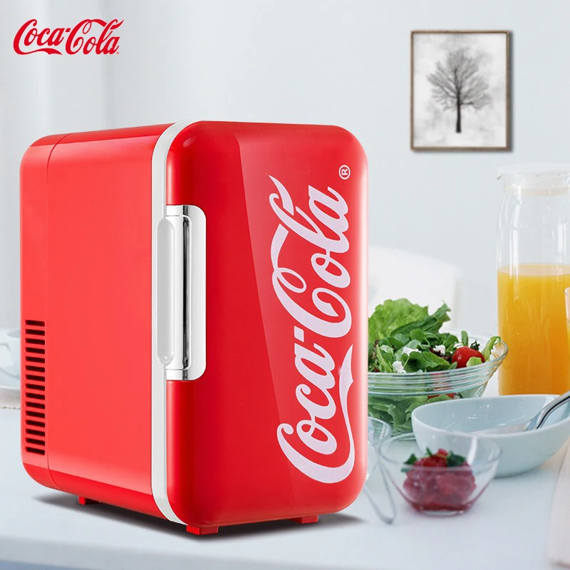 6L Mini Refrigerator Coca-Cola Multifunction Cosmetic Dormitory Warmer Cooler Fridge for Home Car Small Portable Fridge 12V/220V 1