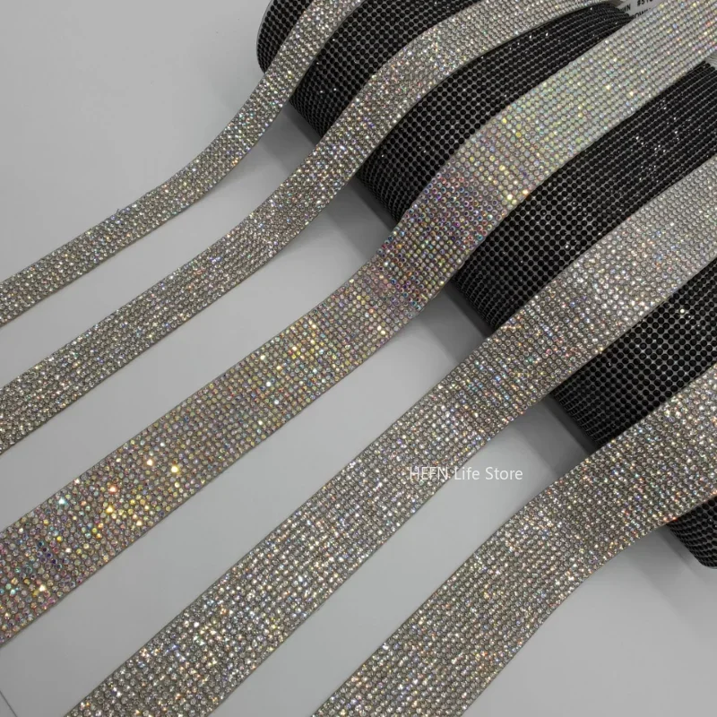 Self Adhesive Crystal Rhinestone Sticker, Diamond Ribbon, DIY Sticker, Arts Crafts, Event, Car, Phone Decoration