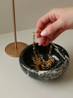 French Luxury Natural Marble Tray Decorative Bowl Jewelry Aromatherapy Storage 1