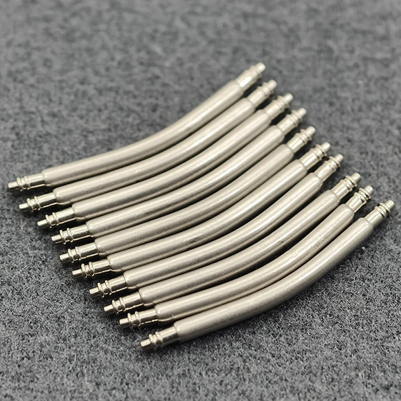 Premium Stainless Steel Curved Spring Bar Set - 10PCS Watch Strap Link Pins for Bracelets (Dia 1.5mm & 1.8mm)