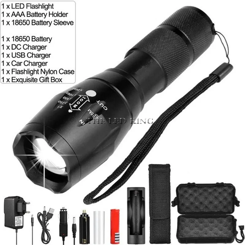 Flashlights XML-T6 V6 LED Flashlight Tactical Flashlight Rechargeable Flashlight Waterproof Torch Use 18650 Battery for Camping keyring torch Flashlights