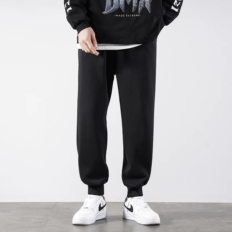 

TFETTERS Brand 2023 Autumn Winter New Men Sweatpants Mid Rise Thickened Loose Cropped Pants Kpop Casual Motion Men Clothing