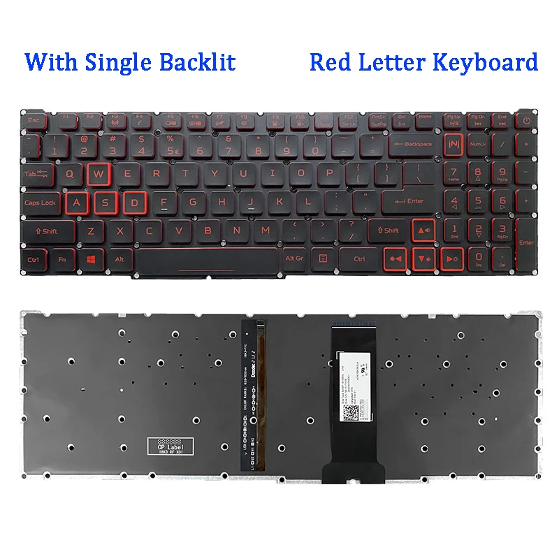 Topcase Clavier keyboard assemblé Acer Nitro 5 AN515-55 AN515-57 N20C1 N18Q13 AM