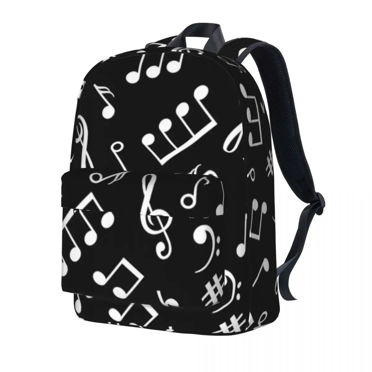 

Music Notes Backpack Black and White University Backpacks Women Designer Lightweight School Bags Stylish Rucksack