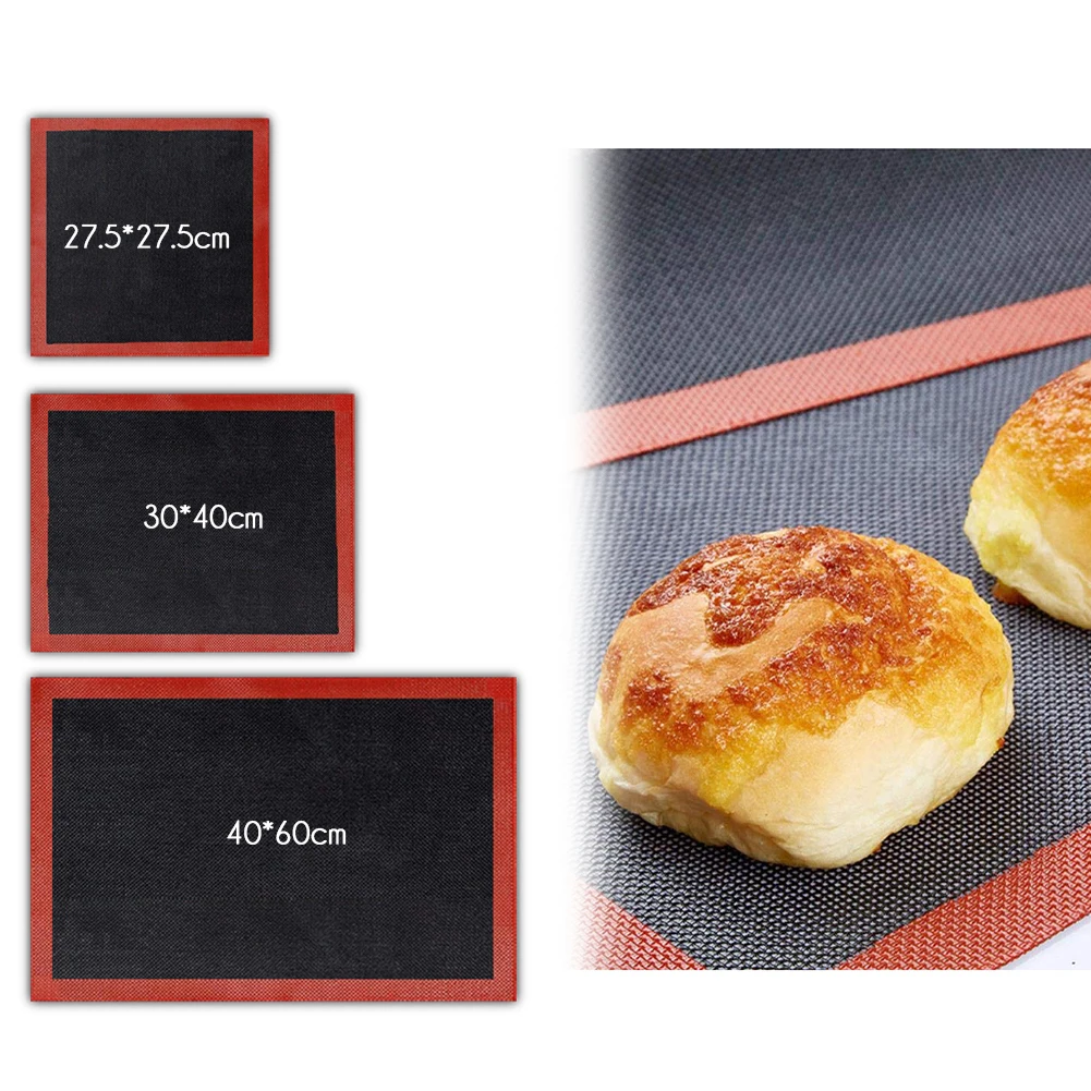 Silicone Grill Mat 3 size Baking Tray Breathable BBQ Cookie Bread Mat Oven Microwave High Temperature Baking Kitchen Tools bbq grill mat silicone baking tray silicone baking mat