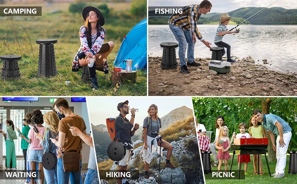 Outdoor Furniture Retractable Stool Chairs Portable Stool Lounge Folding Chair Camping Foldable Convenient Fishing Carry