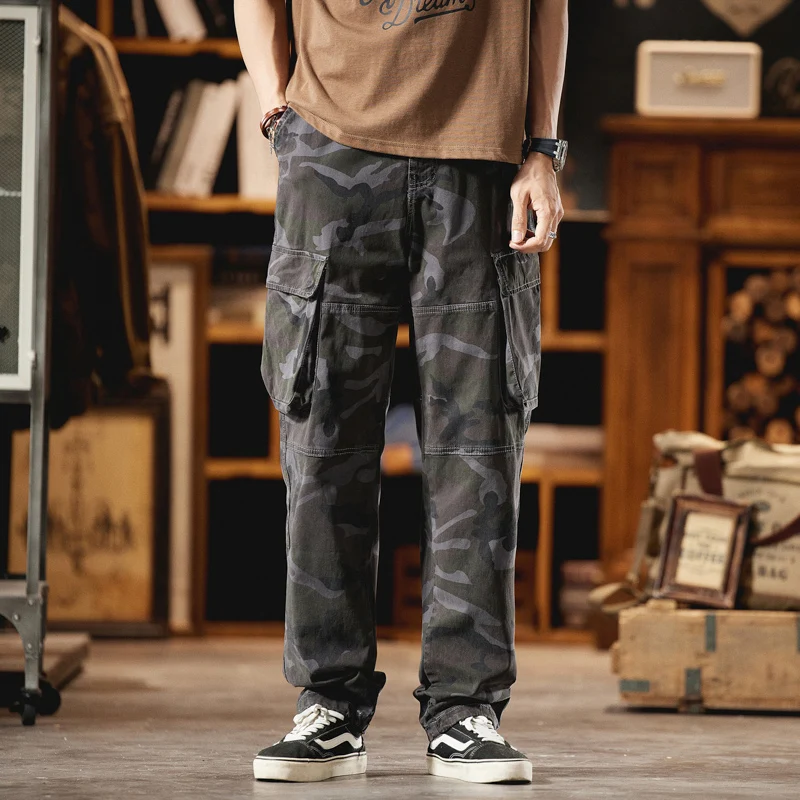 2024 New Fashion Men's Loose-fit Straight-leg Cargo Pants Korean Style Casual Pants Summer Multi-pocket Work For Men