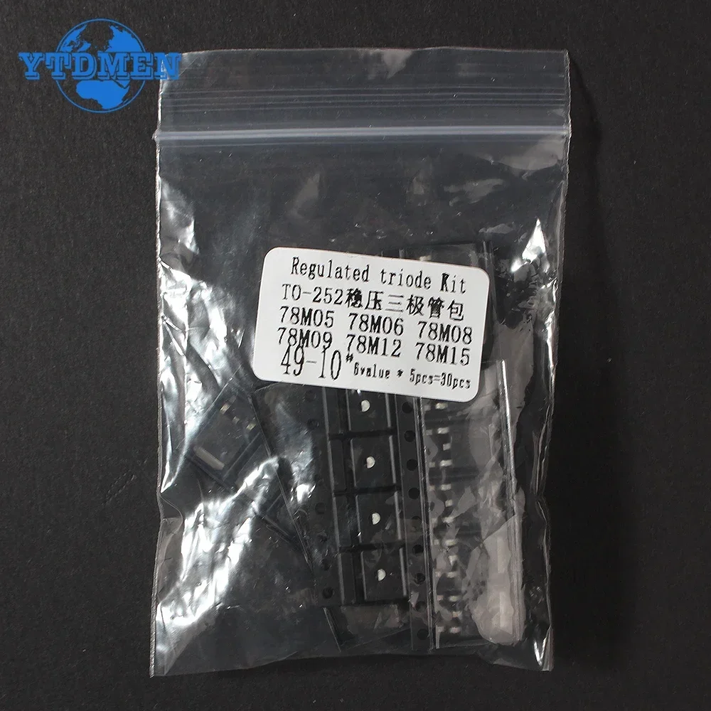 30pcs/lot 78M05 78M06 78M08 78M09 78M12 78M15 TO-252 Voltage Regulator SMD Transistor 6 Types X 5pcs
