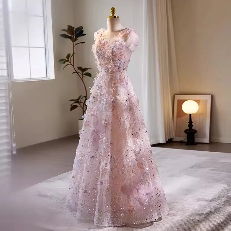 

Женское вечернее платье с блестками, длинное ТРАПЕЦИЕВИДНОЕ ПЛАТЬЕ с цветочным принтом для выпускного вечера, бальное платье для свадебной вечеринки