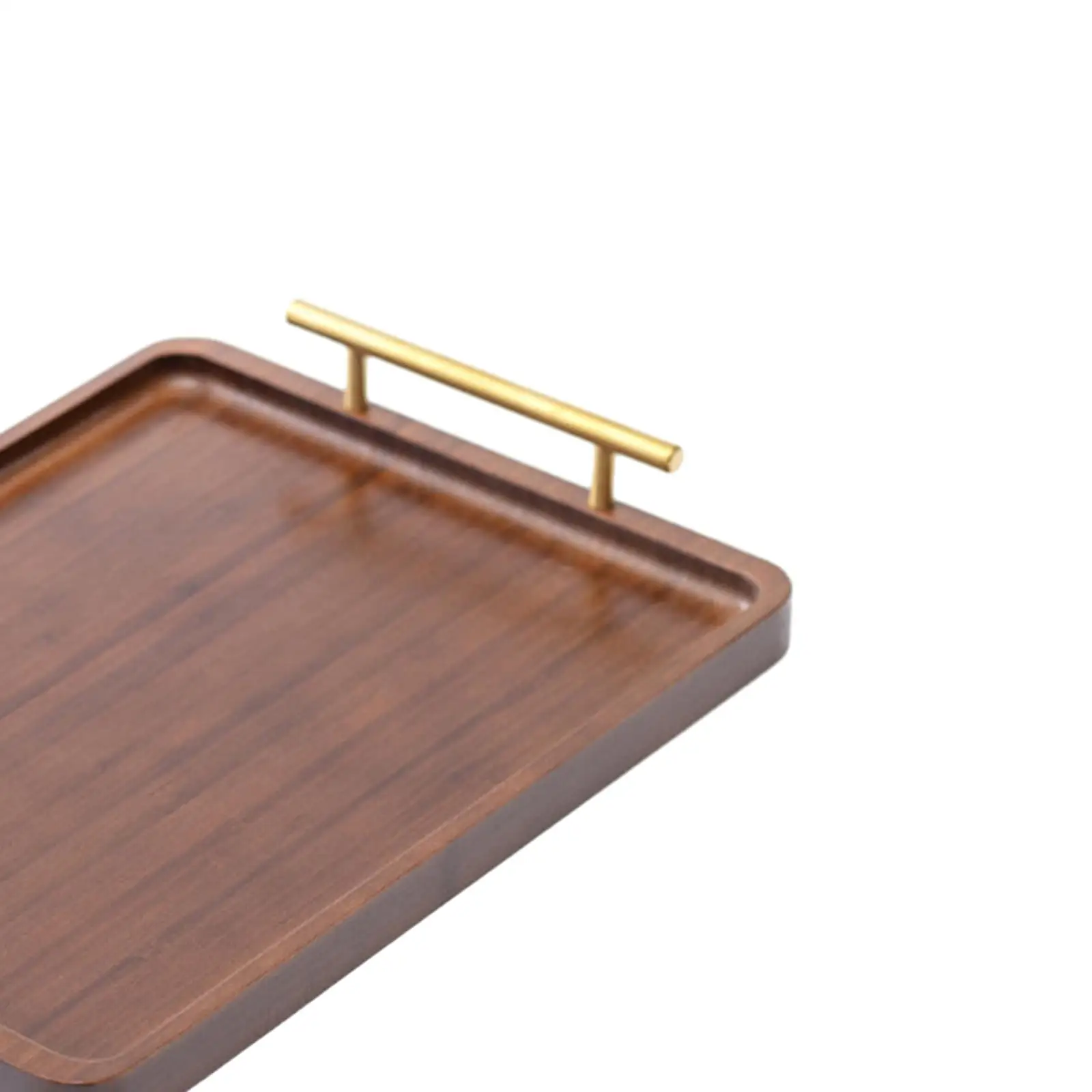 Wood Serving Tray with Handles Rectangle Display Tray Wood Plate Snack Tray for