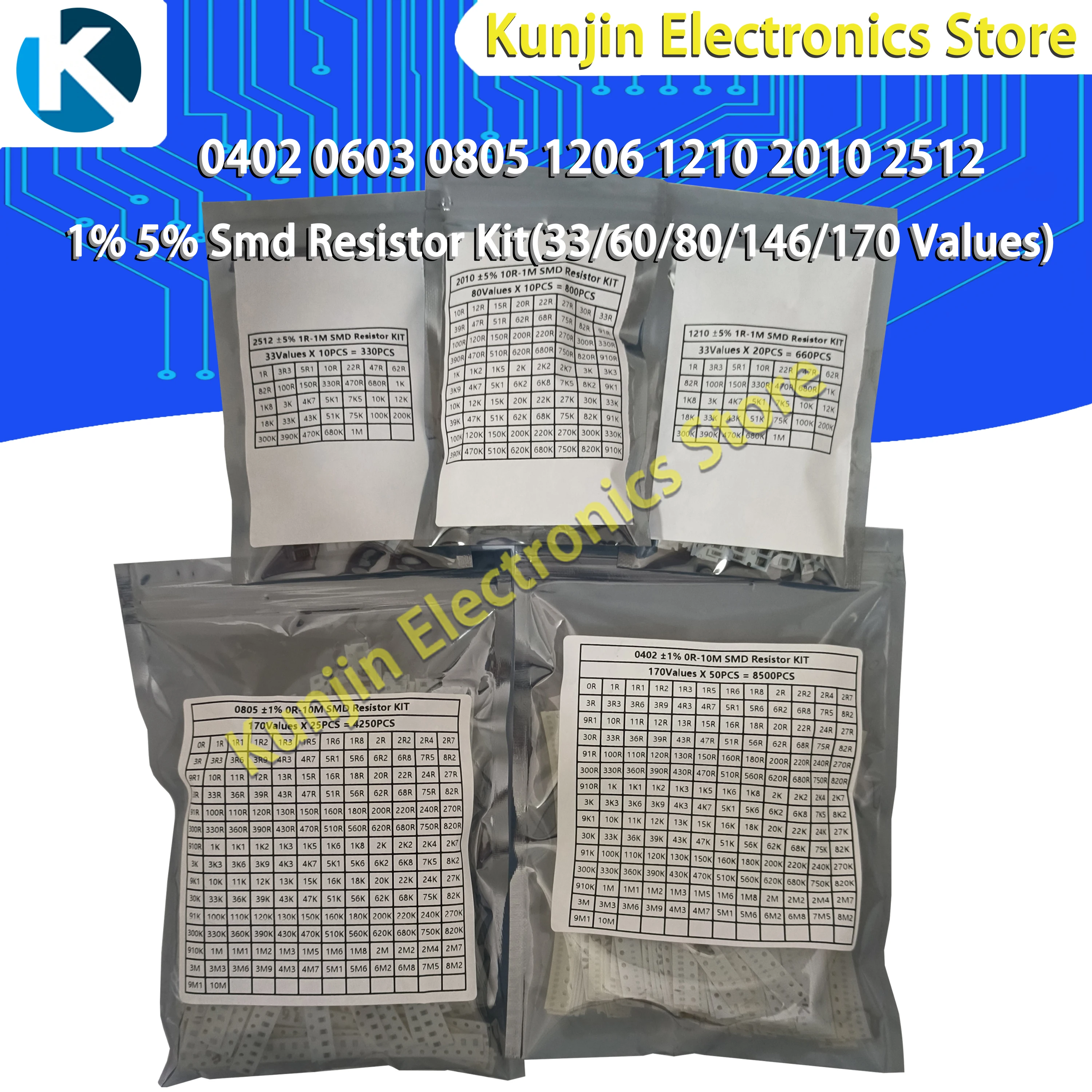 5 Stück IC SMD SMT Wirstand Konnsator Induktivität Induktor Elektronische Komponenten Musterbuch Leere Seiten für 0402/0603/0805/1206
