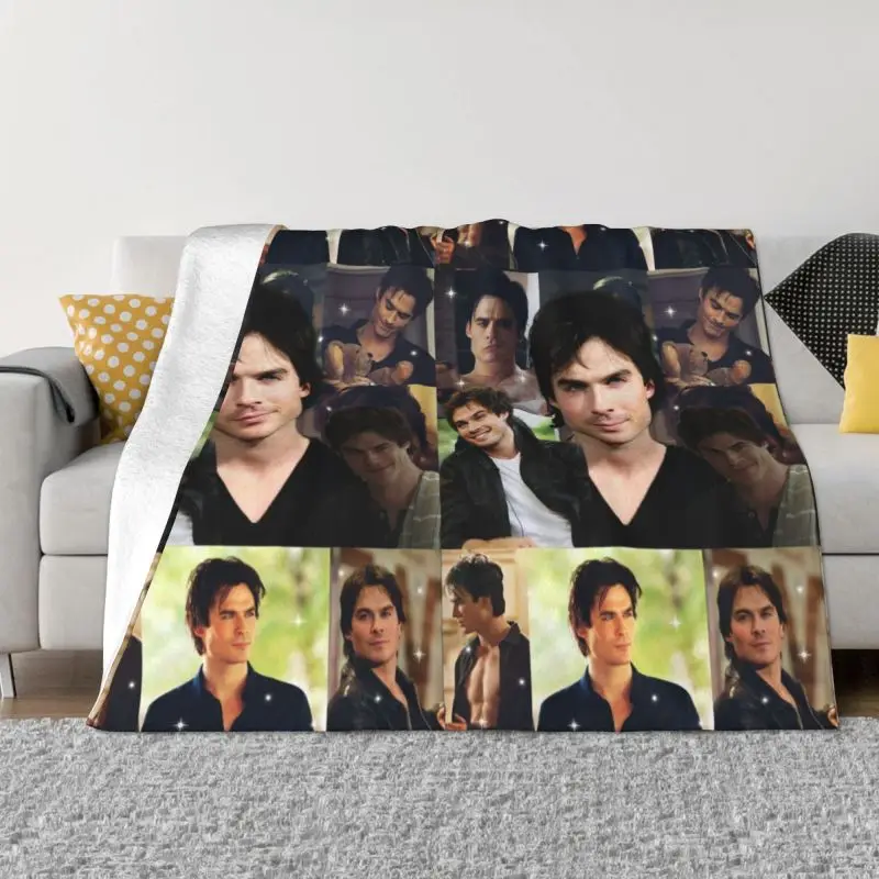 Damon Salvatore The Vampire Diaries TV Show Blankets Flannel Sprint