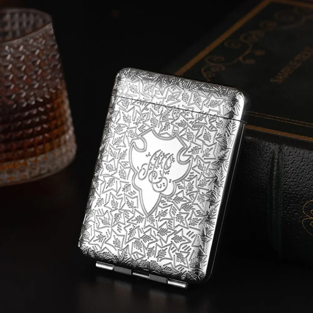 Vintage Engraved Metal Cigarette Case Holder - Elegant Pocket Storage Box Gift