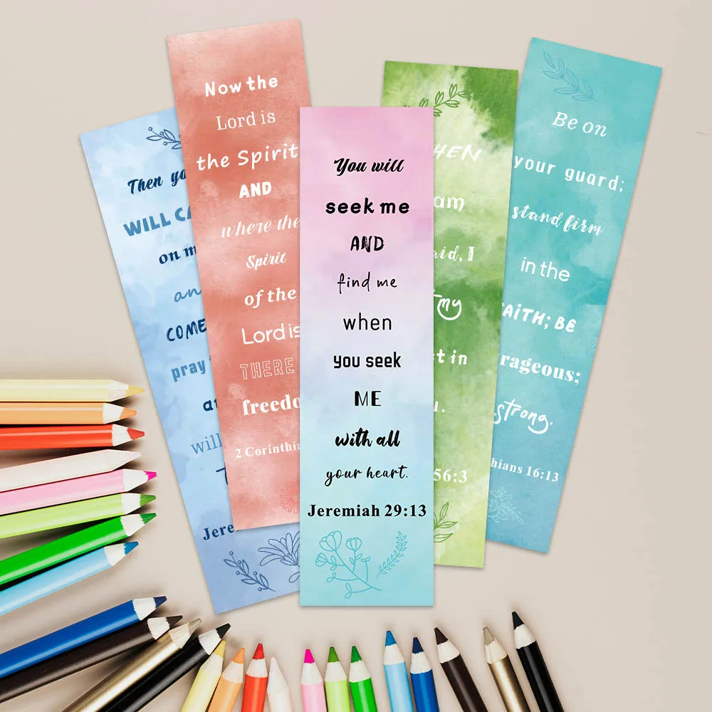 30pcs Colorful Aesthetic Bible Verse Paper Bookmarks For Students Readers DIY Book Club Library Office Page Markers