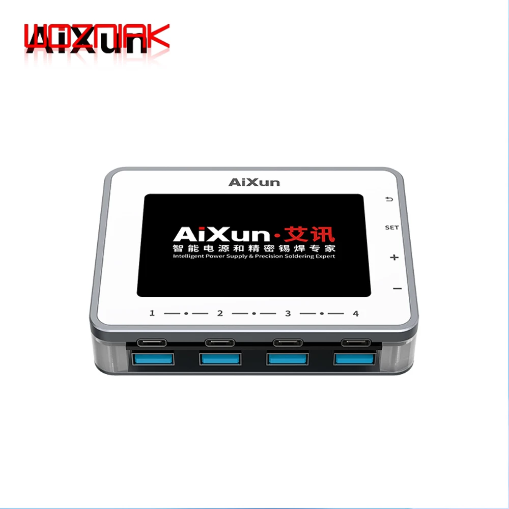 AIXUN 스마트 폰용 지능형 멀티 채널 고속 충전, 전류 및 전압 곡선 실시간 모니터링, iPad PF26