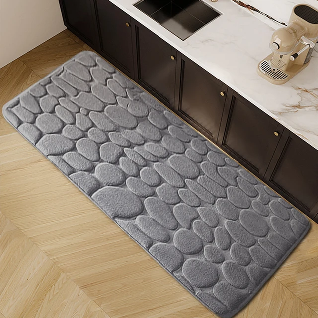 1pc Thickened Kitchen Floor Mat Soft Washable Non-slip Absorbent Home Decorative Carpet Bathroom Mat Doormat 1