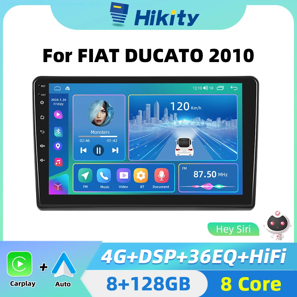 Hikity Android Car Radio Audio Per Fiat Ducato 3 Peugeot Boxer 2 Citroen Jumper 2 2011-2022 Carplay Stereo 2 Din Autoradio Gps