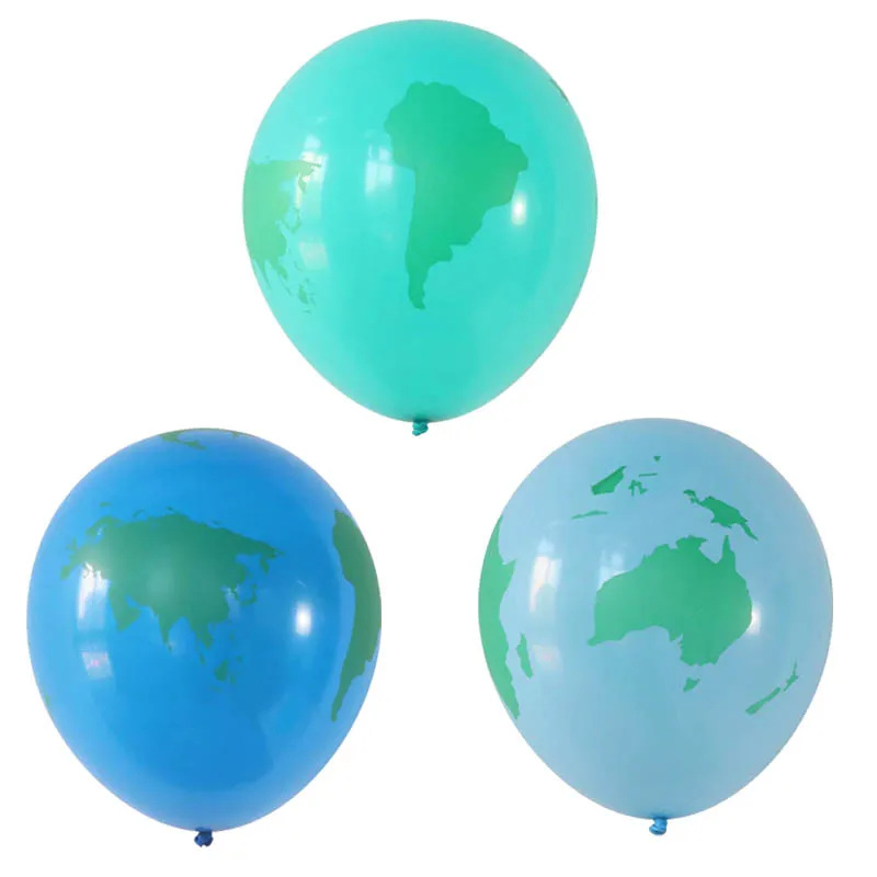 

50/100pcs 12inch Blue World Map Latex Balloon Earth Theme Space Planet Wedding Birthday Party Decor Earth Day Balloon Supplies
