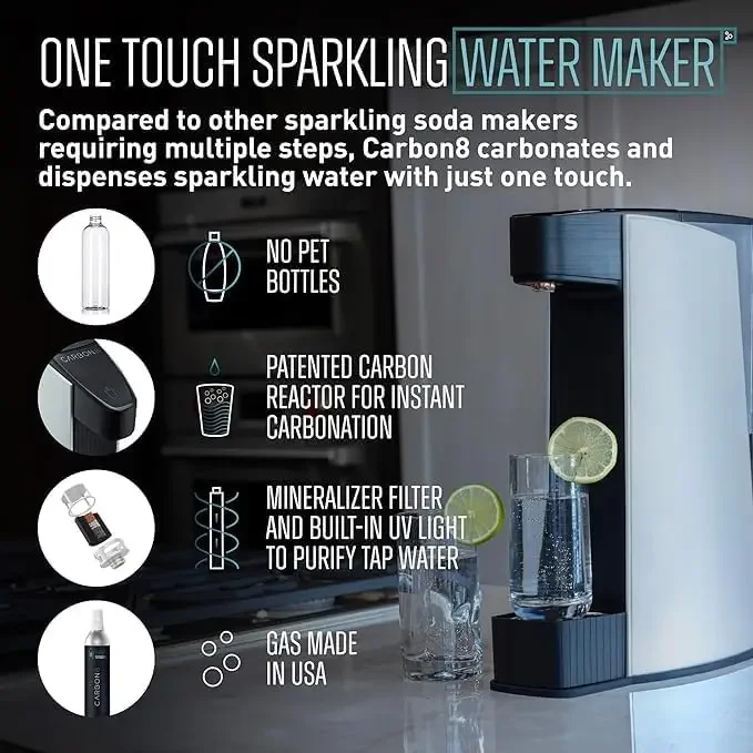 Water Maker Machine - Home Soda Stream Machine, Screw-In CO2 Carbonator, Countertop Water Mineralizer, Seltzer Soda Maker Machin 2