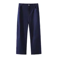 100kg Plus Size Women's Jeans Simple Thin Denim Bright Line Wide Leg Pants New Summer Style 013