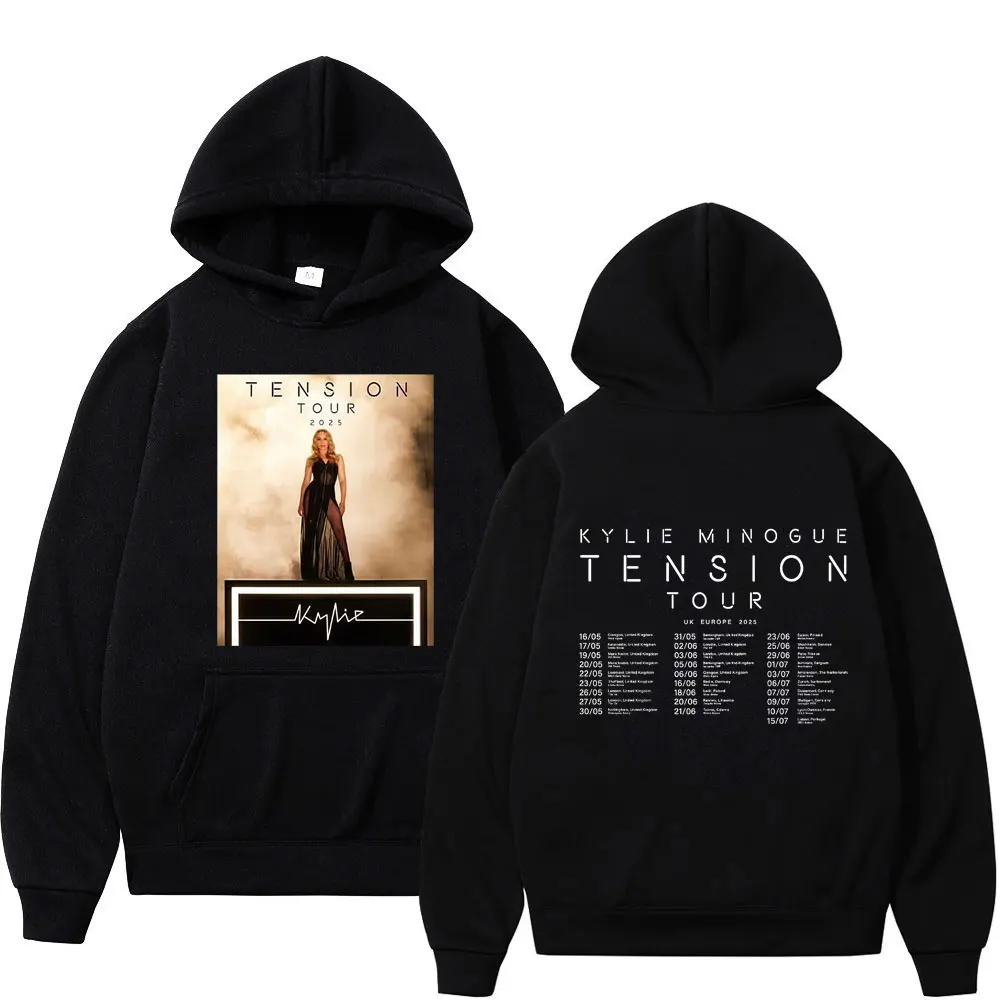 Singer Kylie Minogue Tension World Tour 2025 Print Hoodie Men
