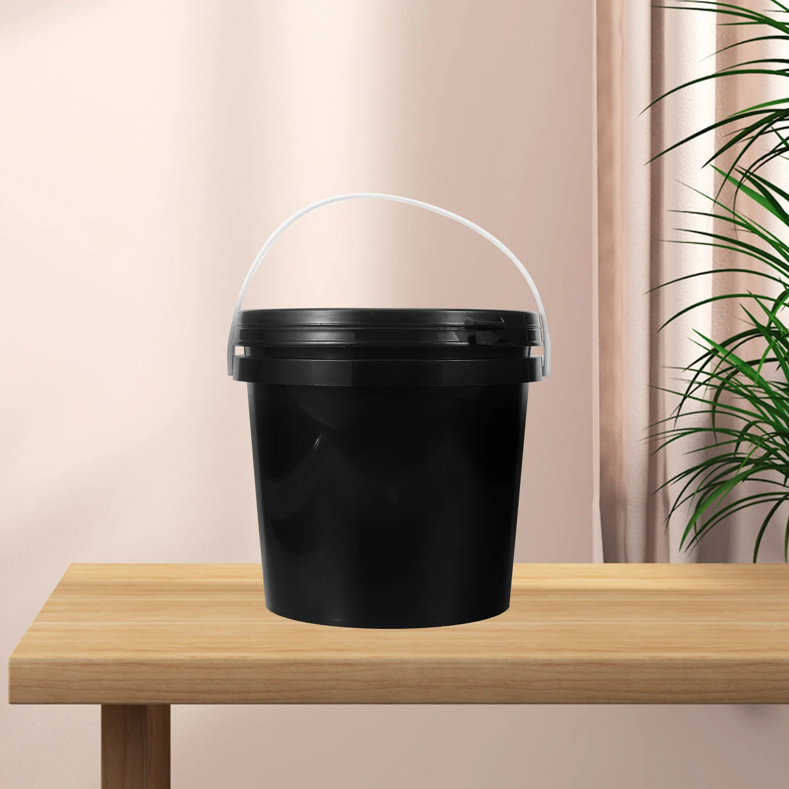 Plastic Handle Storage Black Light Blocking Bucket Paint Container Round Bucket With Lid Empty Can Gallon Plastic