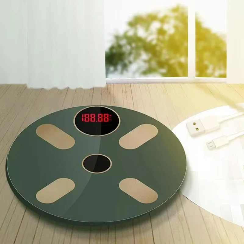 Multifunktionale, kabellose, elektronische digitale Körperfettwaage mit USB-Anschluss für Zuhause – intelligent und präzise._voghion.com