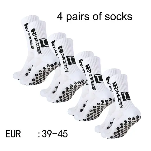 4 pairs of new TC mid tube glued football socks for sports training and competition, non slip and breathable socks - Image 15