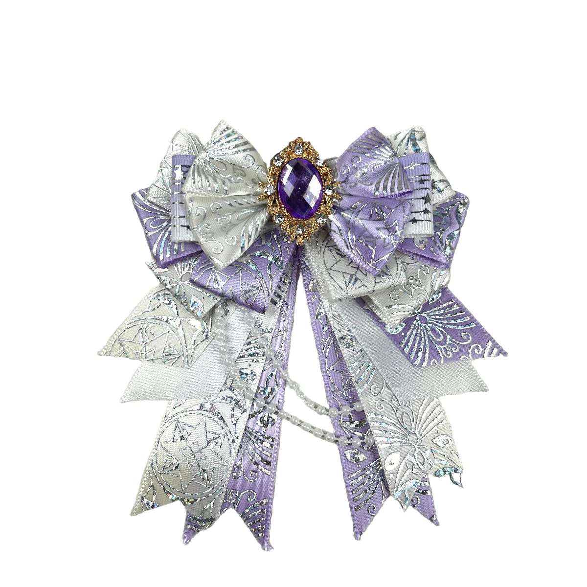 Fashion Women's Collar Flower Bow Tie Clips Handmade Ribbon Gifts
