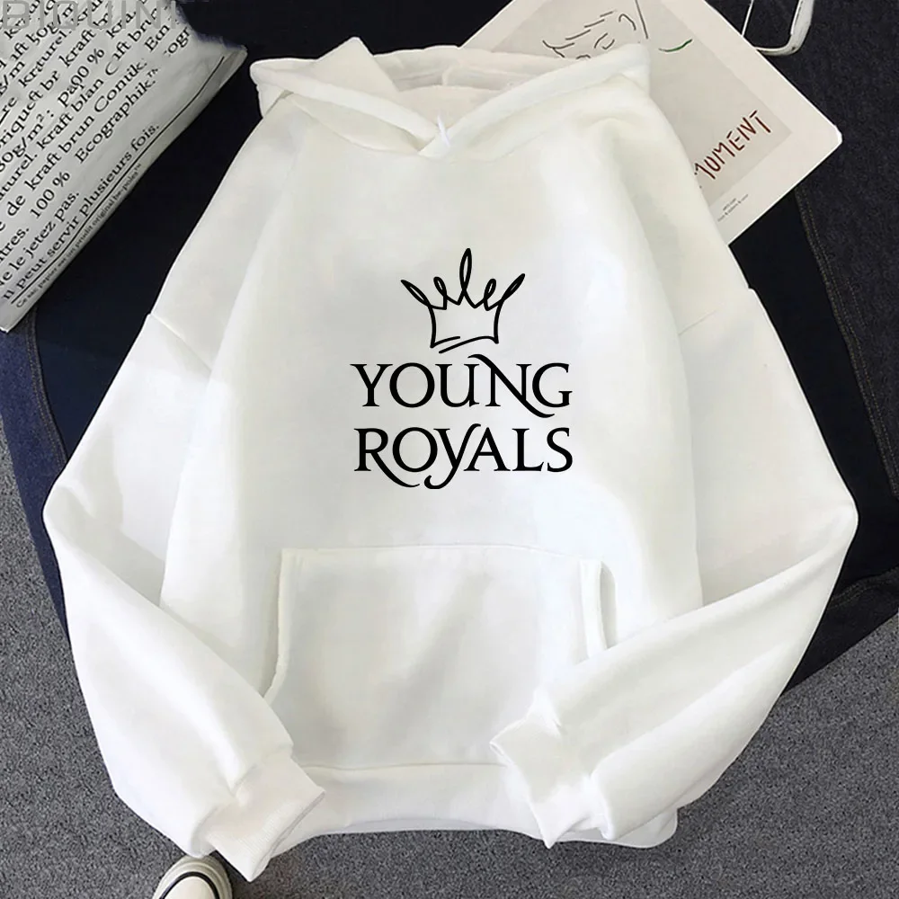 

Young Royals Men's Y2k Casual Hoodies Autumn Winter New Letter Print Round Neck Long Sleeve Unisex Pullovers Streetwear Vintage