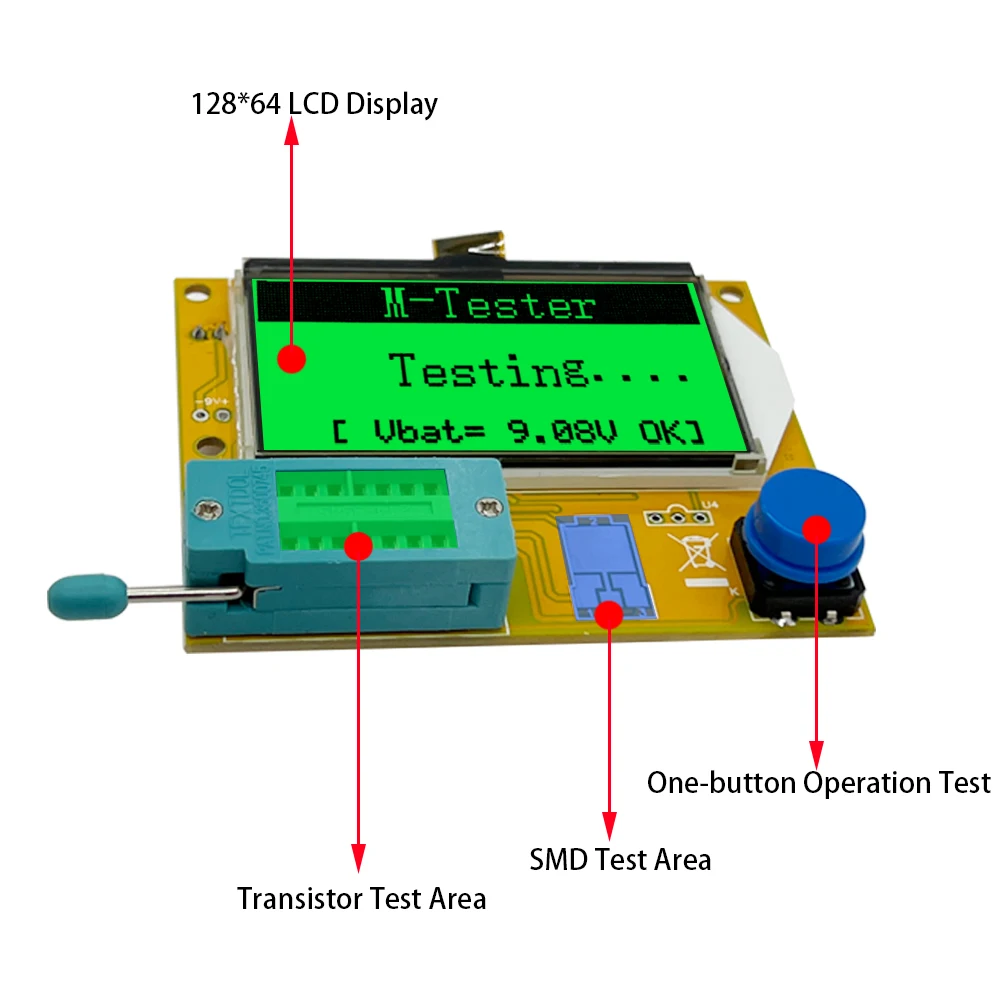 Transistor Testeur NPN PNP Diode Résistante Inductance Capacité