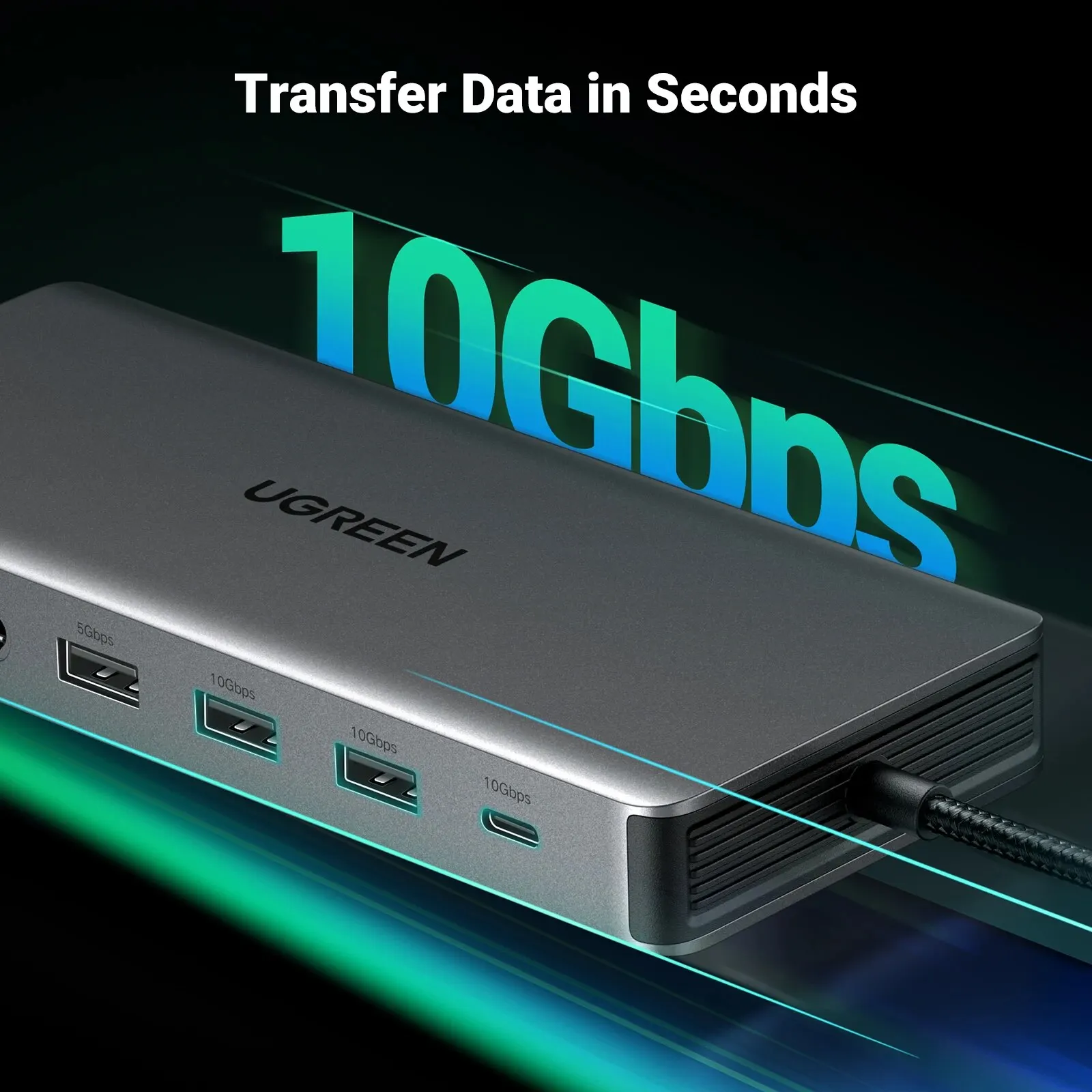 UGREEN USB C 도킹 스테이션, 13 인 1, 4K 트리플 디스플레이, 듀얼 HDMI, 10Gbps USB C 허브, 100W PD SD/TF, 맥북 프로 에어 델 XPS용