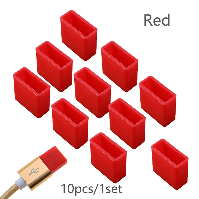 Set of 10 USB Dust and Moisture Protective Covers