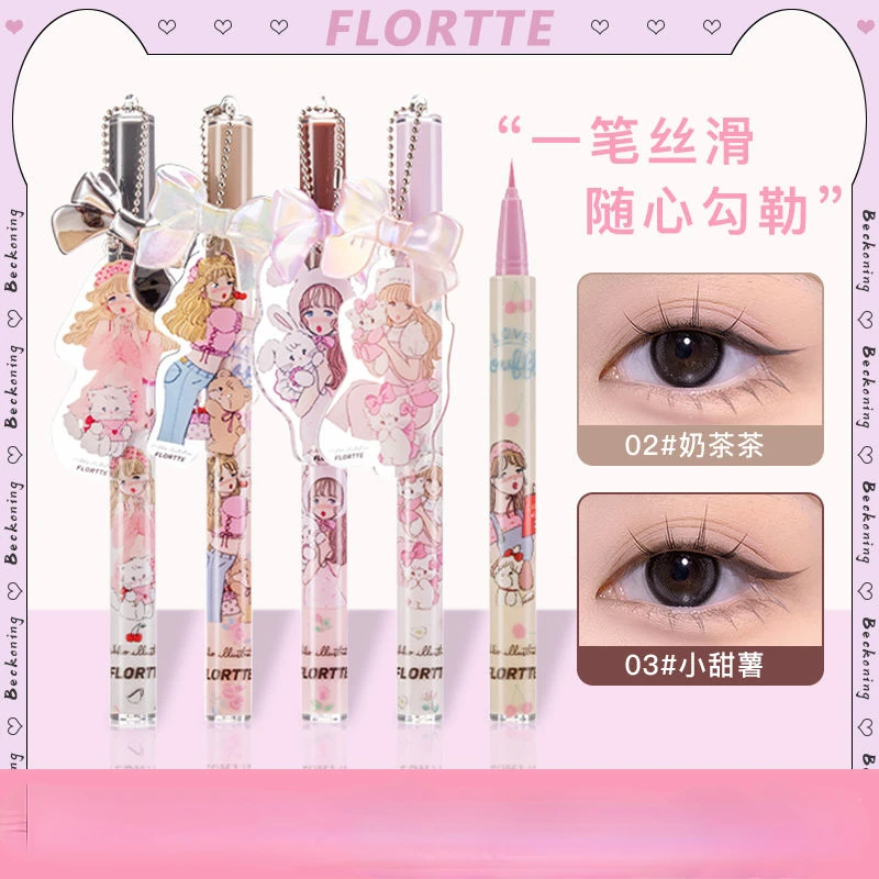 

FLORTTE Waterproof Eyeliner Long-lasting Non-removal of Makeup Mikko Co-branded Eyeliner Color Liquid Glitter Eyeliner Cosmetics