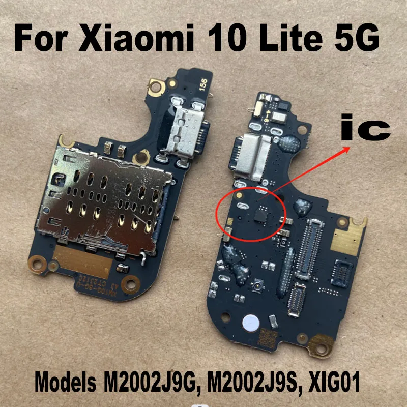 

For Xiaomi 10 LITE 5G USB Charging Dock Port With IC Mic Microphone Fast Connector Board Flex Cable Parts Replacement