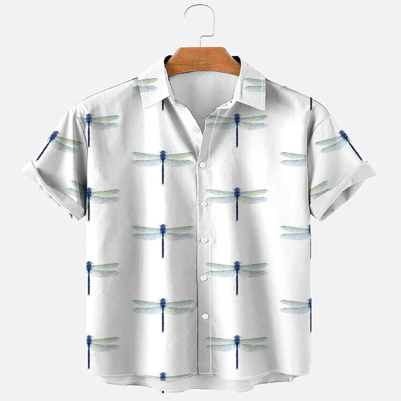 Cartoon Dragonfly Short Sleeve Shirt 3D All Over Printed Hawaiian Shirt for Men and Women Casual Shirt Unisex