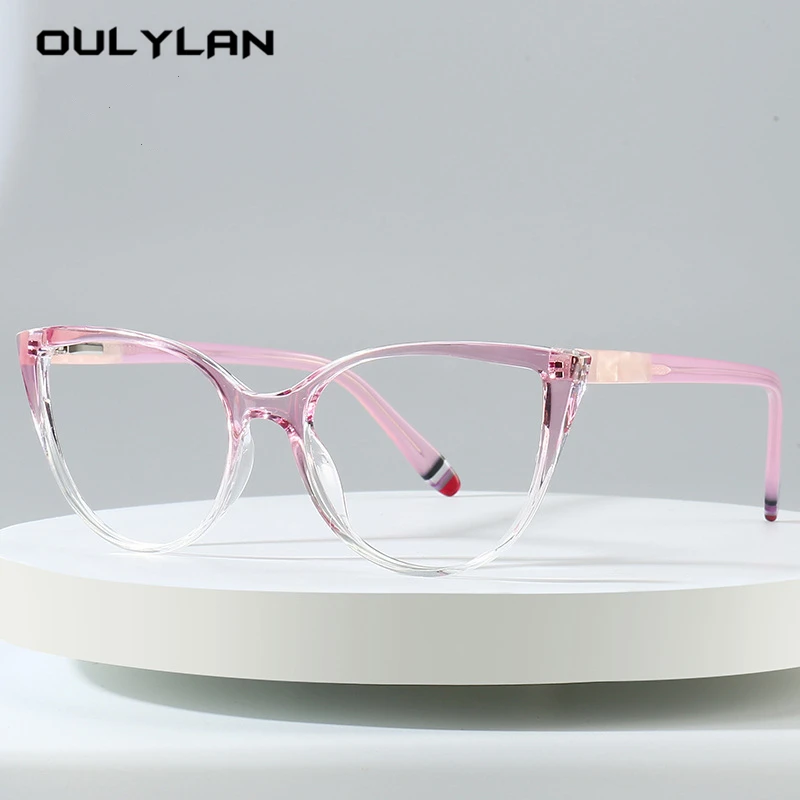 

OULYLAN Anti Blue Light Glasses Frames Women Vintage Cat eye Optical Eyeglasses Brand Computer Eyewear Myopia Glasses