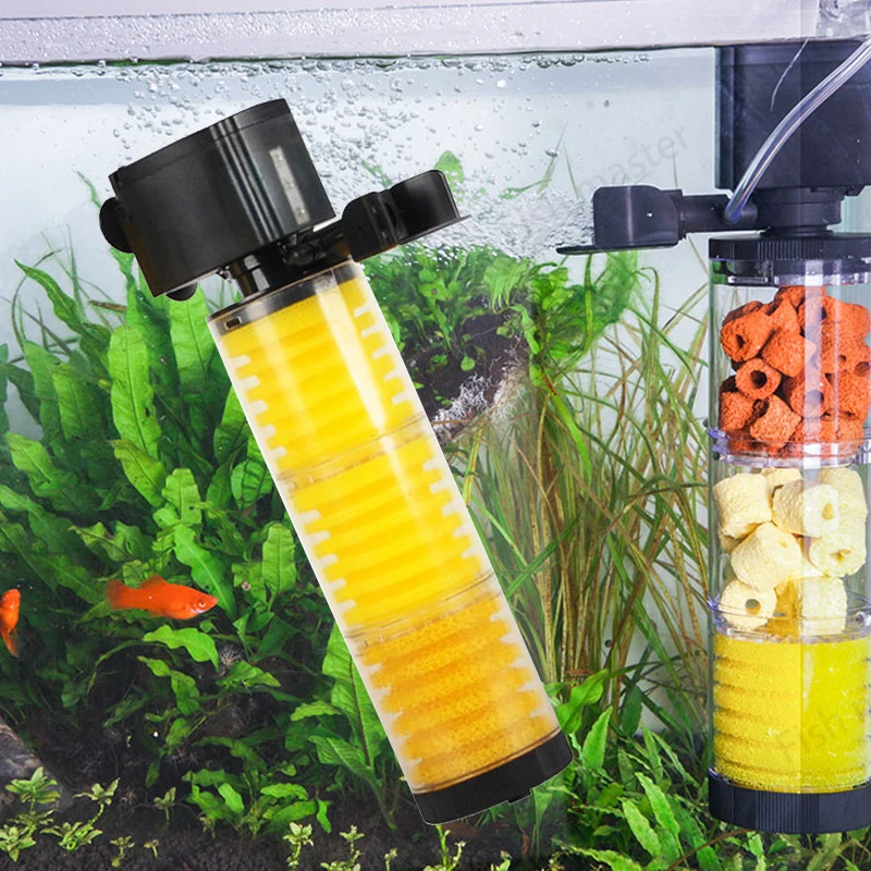 Filtro Per Acquario Interno Silenzioso 3 In 1 Filtro Per Pompa Sommergibile Accessori Per Acquario Per Acquario Per Tartarughe Filtro Aquario