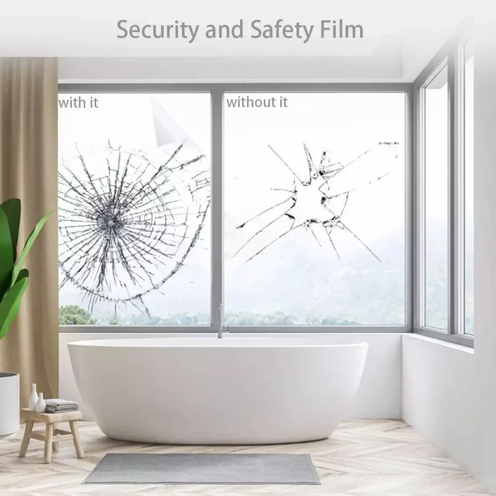 4 Mil Transparente Sicherheits-Fensterfolie Anti-Splitter Klare Glasschutzfolie Selbstklebende Fenstertönung für Haus und Auto – Detail 6