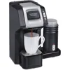 Single-Serve Coffee Maker, with Milk Frother Compatible with K-Cup Pods and Grounds, Black Make Hot or Cold Froth, Household 1
