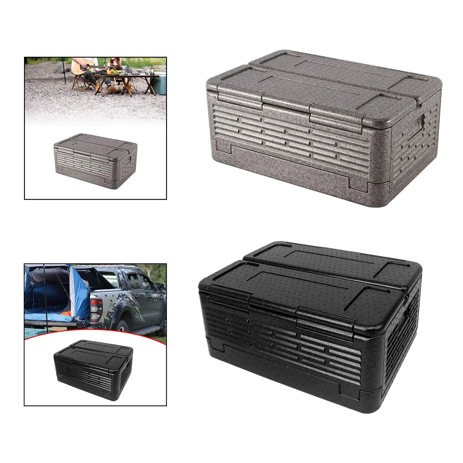 Insulated Food Cooler Box 60L Large Folding Iceless Cooler Foam Chest Reusable Food Warmer Waterproof for Parties Delivery