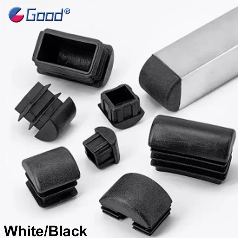 Square Arched Plastic Blanking End Cap Pipe Inner Plug For Ladder Furniture Chair Table Leg Protector Anti-slip 2/4/8/10Pcs pipe end cap
