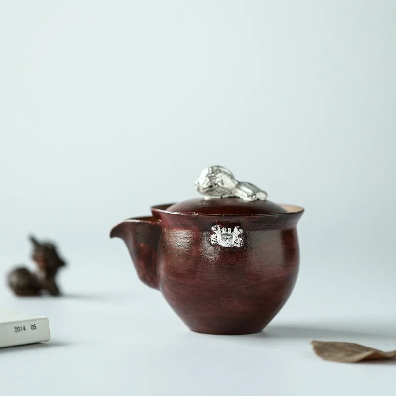 

★Mr. Hongqing in the Palace Museum Stoneware Firewood Color Pot Goldfish Auspicious Aquarius Dragon Aquarius Hand Pinch Pot Crab