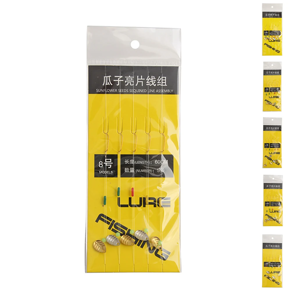 

5PCS Fishing Lures Fishing Hook Tackle Supplies High Carbon Steel 50cm~60cm Wire Length For Outdoor Fishing