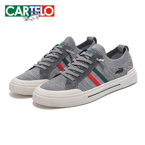 CARTELO 남성용 가황 패션 스니커즈, 통기성 편안한 플랫 캐주얼 신발, 스포츠 러닝화, 야외 운동화 3