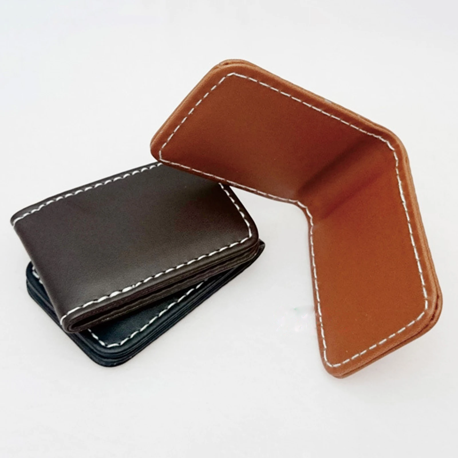 Portafoglio Minimalista Con Fermasoldi In Pelle PU, Sottile E Leggero (28 G) Per Donne E Uomini, Tasca Frontale Per Carte E Banconote, Nero